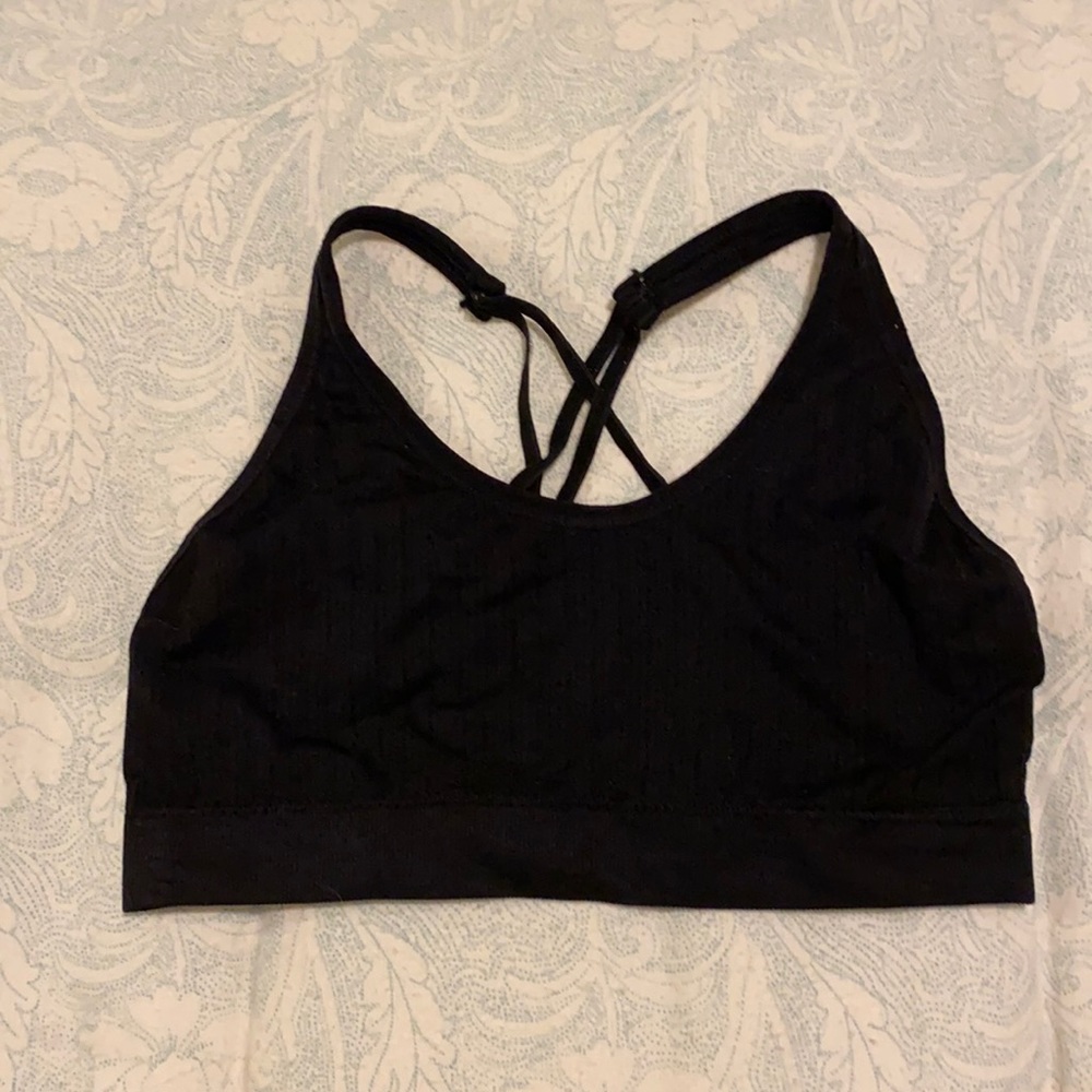 Black and Sparkly Silver Sports Bra Size:Small